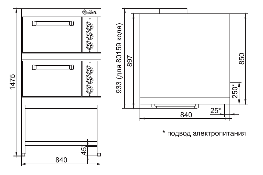 Схема жарочного шкафа ШЖЭ-2-01